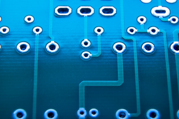 Free photo circuit board close-up with different connections