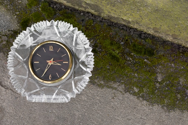 Circular clock outdoors still life