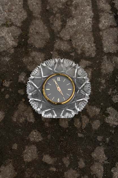 Free Photo circular clock outdoors still life