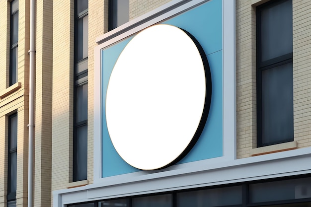 Free photo circular sign board attached to the wall of the building