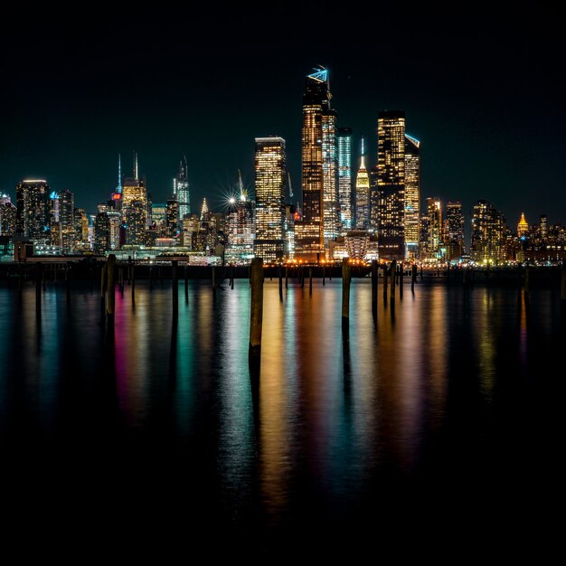 City buildings at night