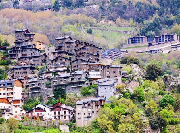 City at mountains.   Andorra la Vella