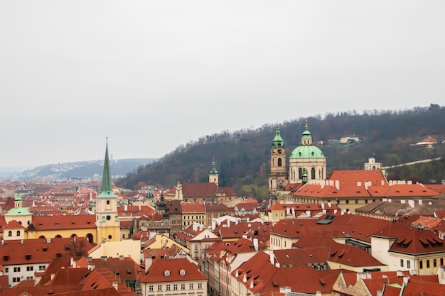 Free photo city of prague, the czech republic under a clouded sky