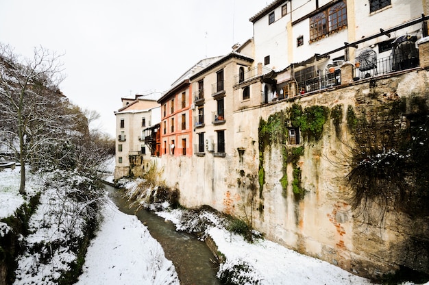 City river in winter