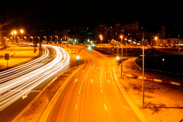 Free photo city roads at night