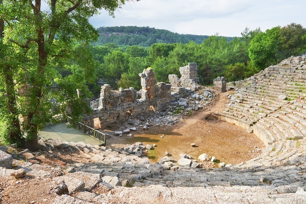 City walls in the ruins of Troy, Turkey.