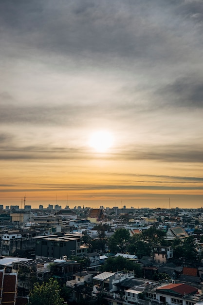 cityscape in sunset and skyin Bangkok Thailand