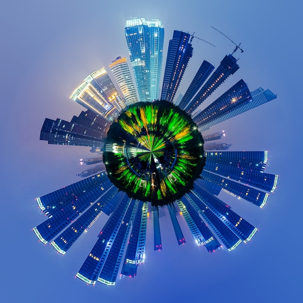 Free photo cityscape with little planet effect