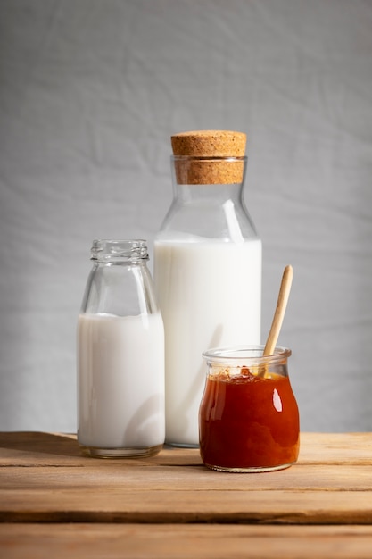 Free Photo classic glass bottle of milk