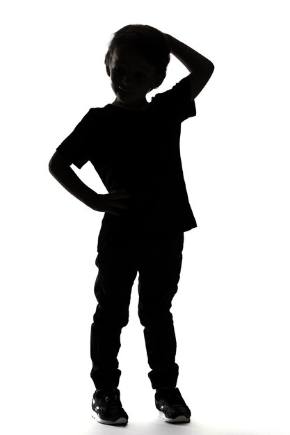 Classic portrait silhouette of kid