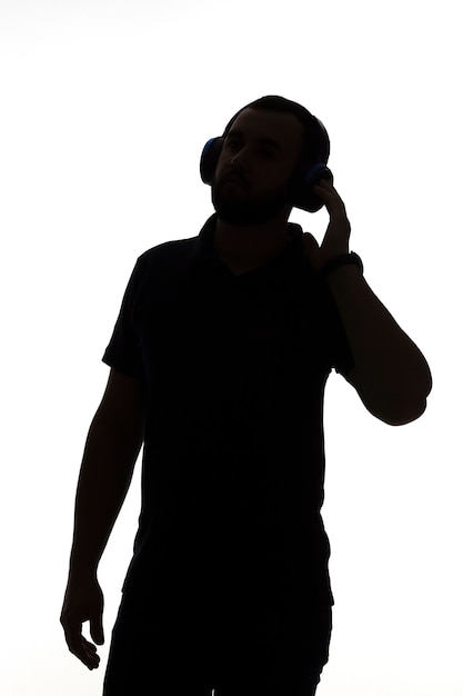 Classic portrait silhouette of man