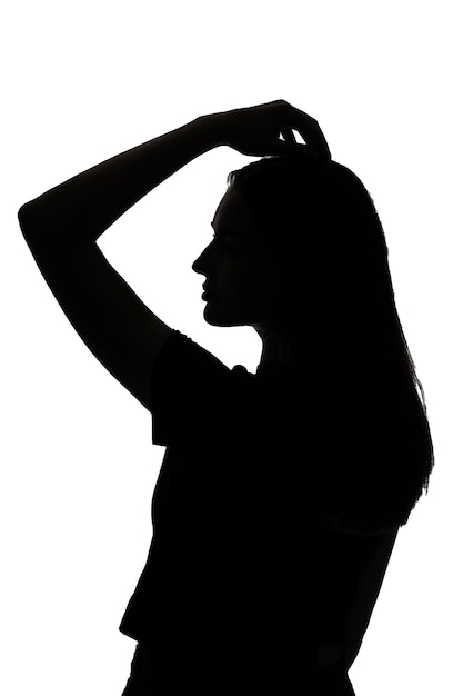 Classic portrait silhouette of woman