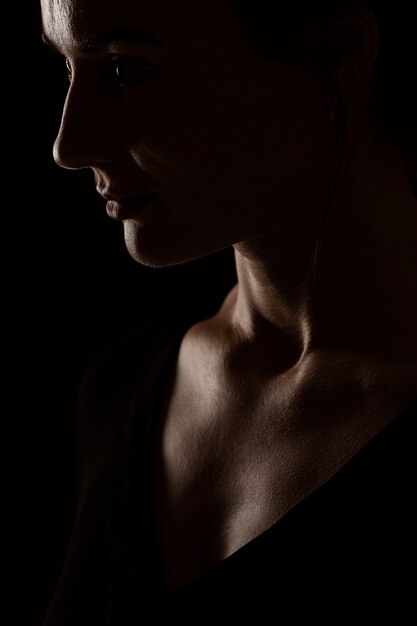 Classic portrait silhouette of woman