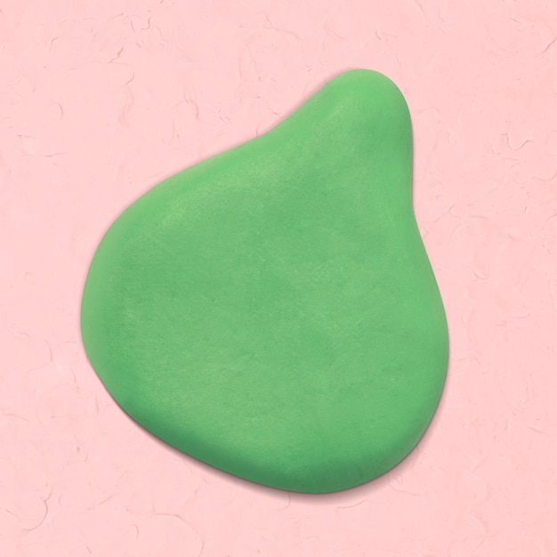 Free photo clay irregular shape in green handmade creative art