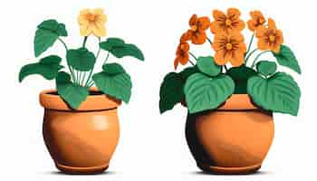 Free photo clay pot with orange flowers generative ai