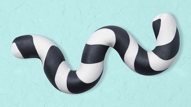 Free Photo clay wavy striped shape in black and white handmade creative art