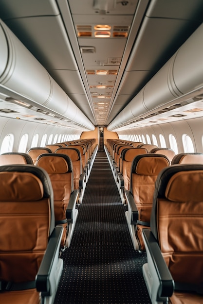 Clean airplane interior