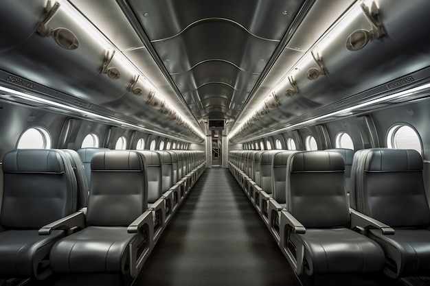 Free photo clean airplane interior