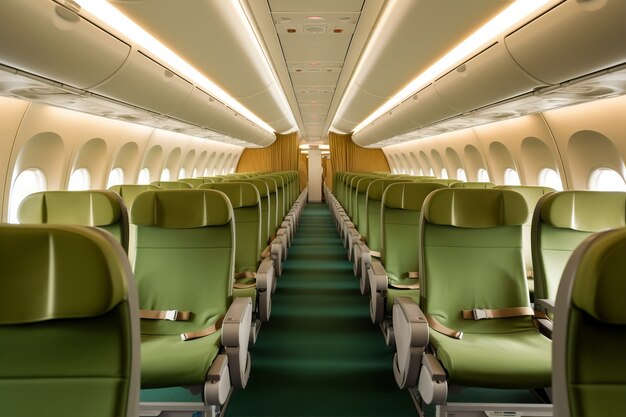 Clean airplane interior