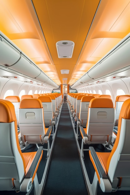 Free photo clean airplane interior