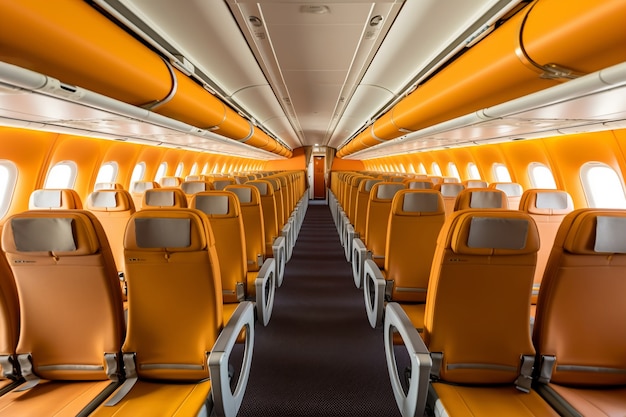 Free photo clean airplane interior