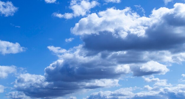 Clean sky with air fluffy clouds