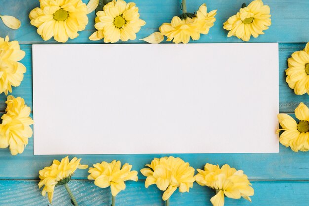 Clear paper with blooming flowers