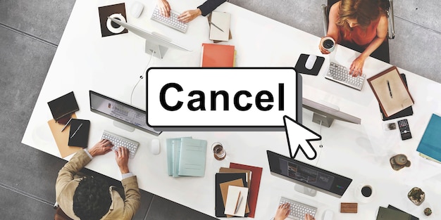 Free photo click cancel button interface concept