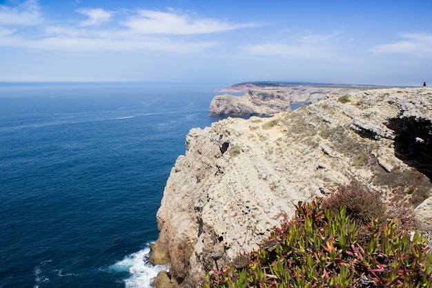 Cliffs with vegetation on a sunny day