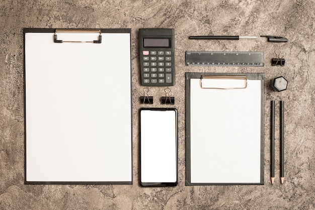 Free photo clipboard template with business elements