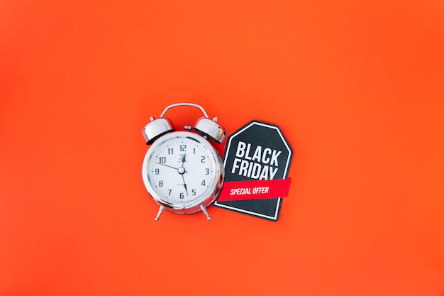 Free photo clock next to black friday label