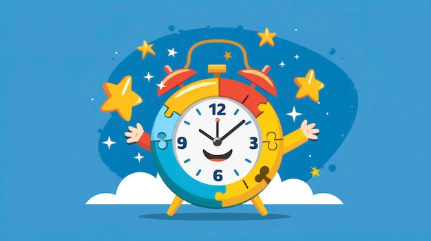 Clock cartoon illustration