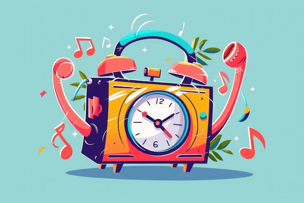 Clock cartoon illustration