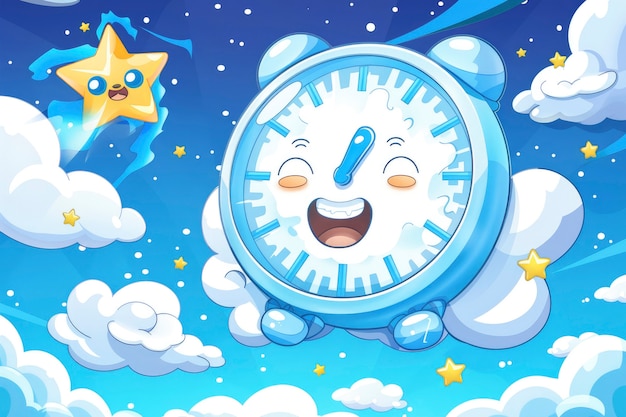 Free photo clock cartoon illustration