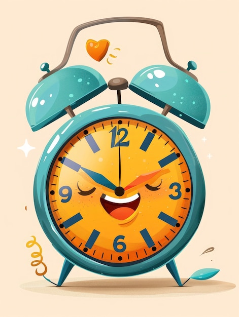 Free photo clock cartoon illustration