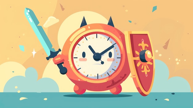 Free photo clock cartoon illustration