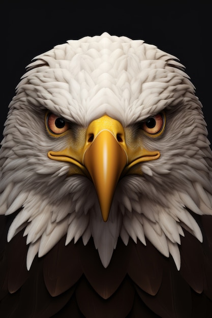 Free Photo close-up of 3d eagle head