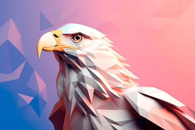 Close up on 3d rendering of eagle