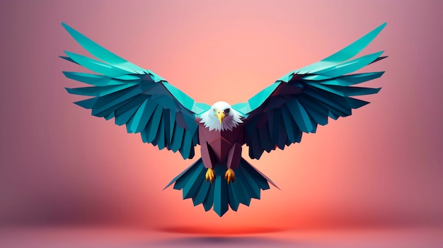 Free photo close up on 3d rendering of eagle