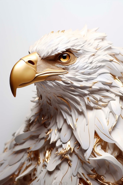 Free photo close up on 3d rendering of eagle