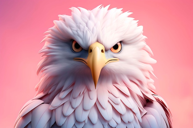 Close up on 3d rendering of eagle