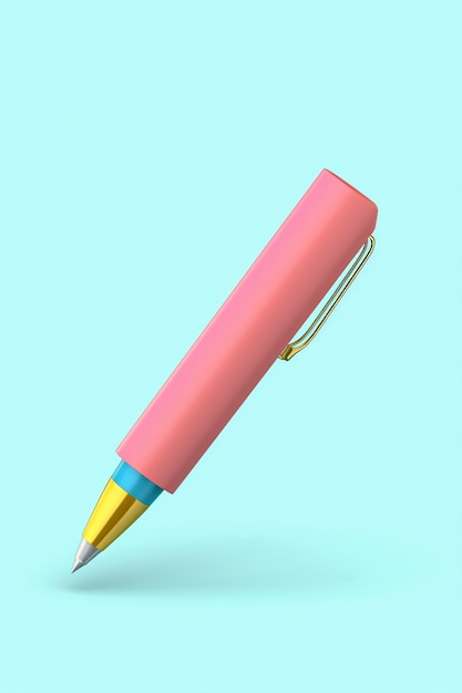 Close up on 3d rendering of pen