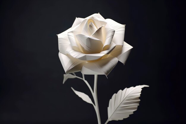 Close up on 3d rendering of white rose