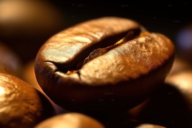 Free photo close-up of 3d roasted coffee beans