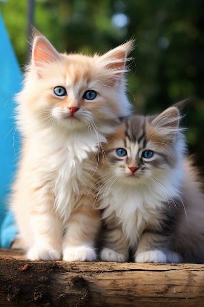 Free photo close up on adorable kittens