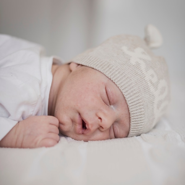 Close-up adorable little boy sleeping