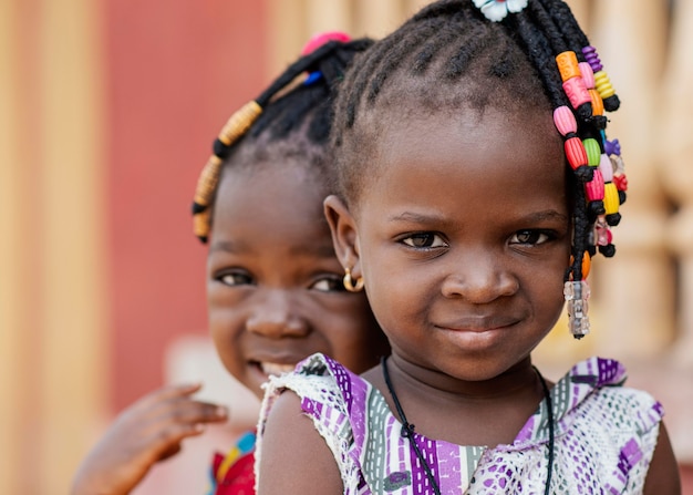 Close-up african girls together