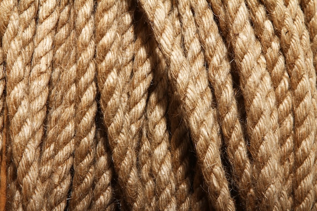 Close up of aged rope background