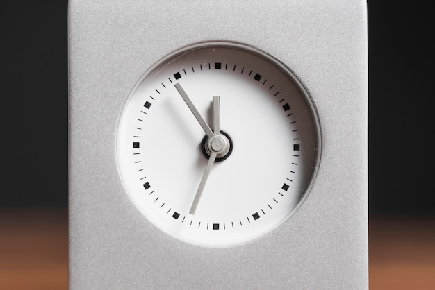 Close-up of an alarm clock face