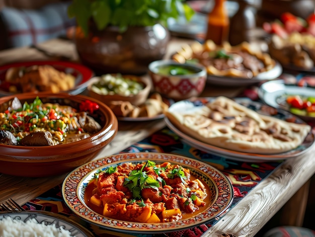 Free photo close up on appetizing ramadan meal